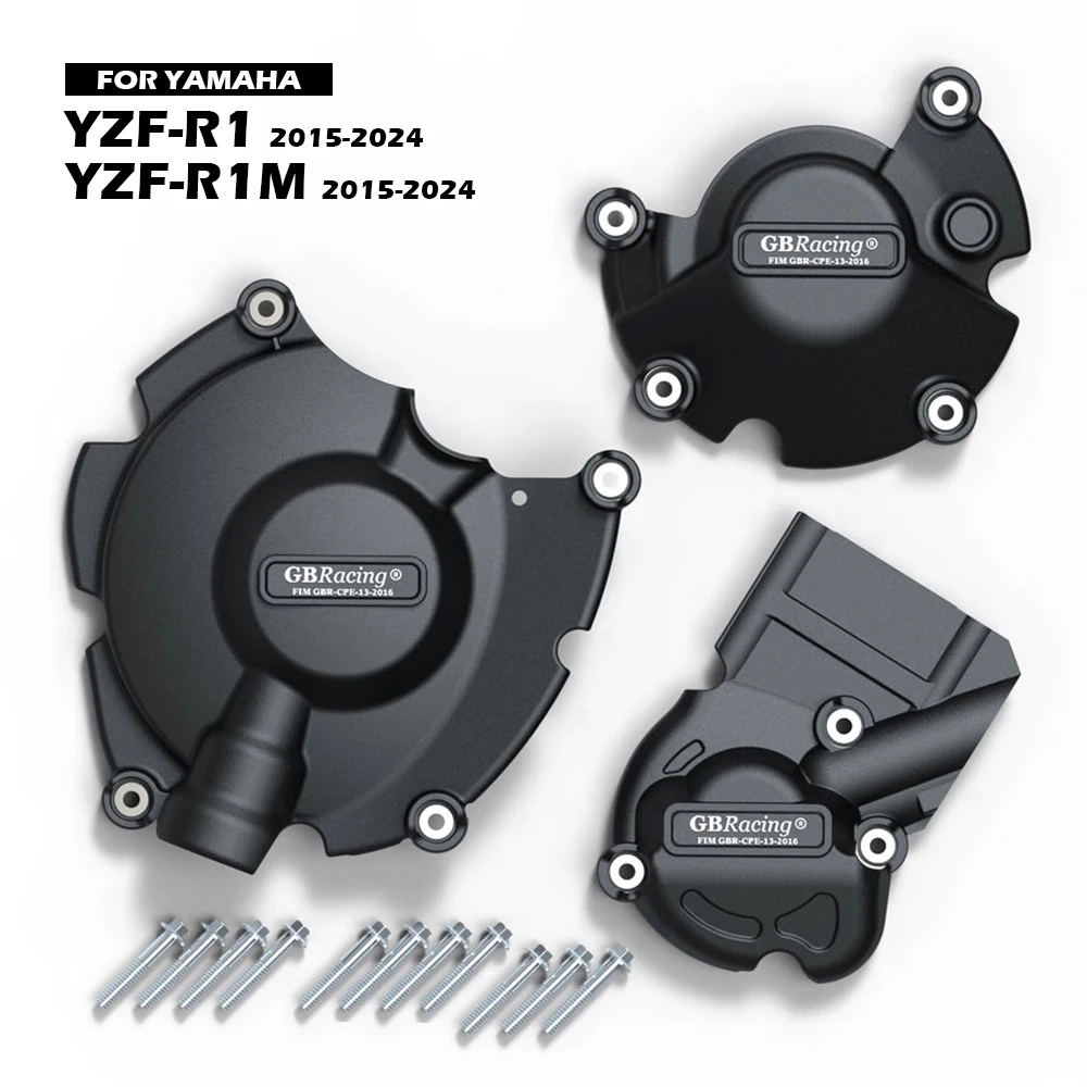 YZF-R1 YZF-R1M 2015-2024 GBRacing Engine Protect Cover For YAMAHA R1 R1M Motorcycle Clutch Pulse Protection Cover Accessories