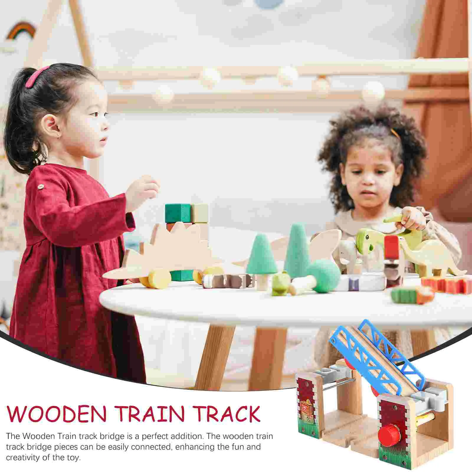 Train Track Accessories Kids Educational Toy for Railway Wooden Lifting Scene Prop Fittings Tracks