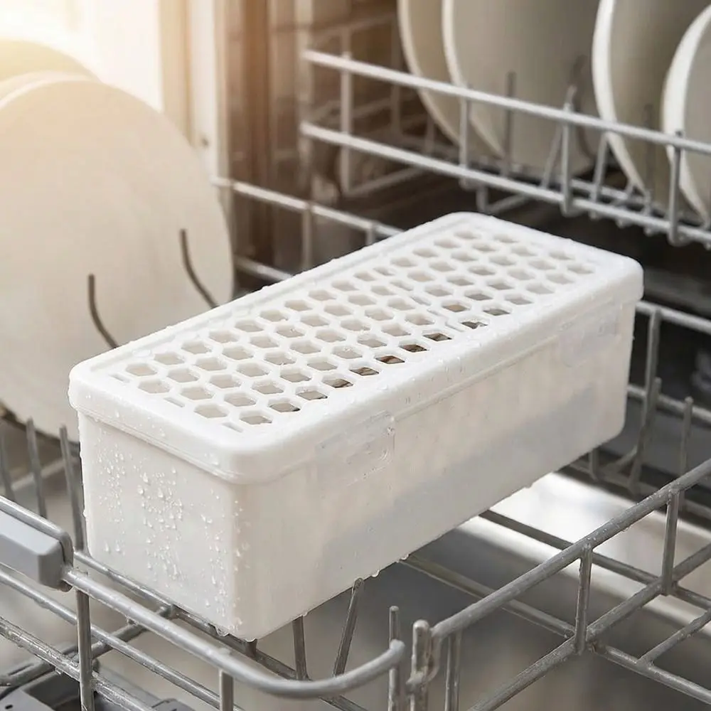 

Hollow Out Dishwasher Tableware Cleaning Box Plastic Double-side Chopsticks Cleaning Storage Box Food Grade Space Saving