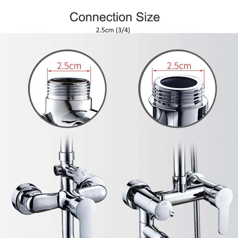 Shower Extension 30CM Stainless Steel Round Chrome Bathroom Shower Rod Extension