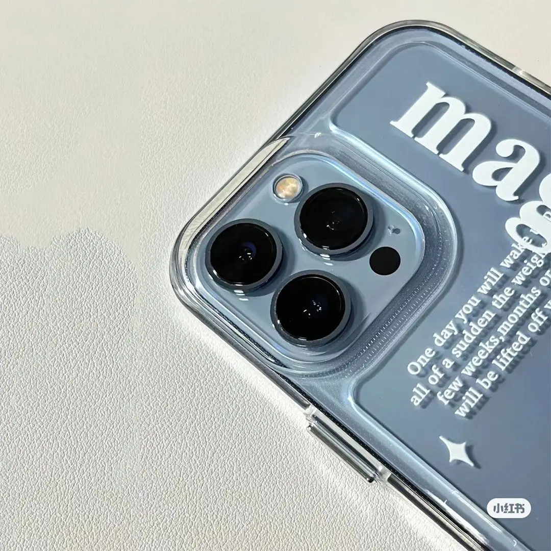 クリエイティブなシンプルな英語柄のiPhone 16 15 14 13 12 11 ProMax X XS XR 7 8 Plus用クリア耐衝撃ケースカバー