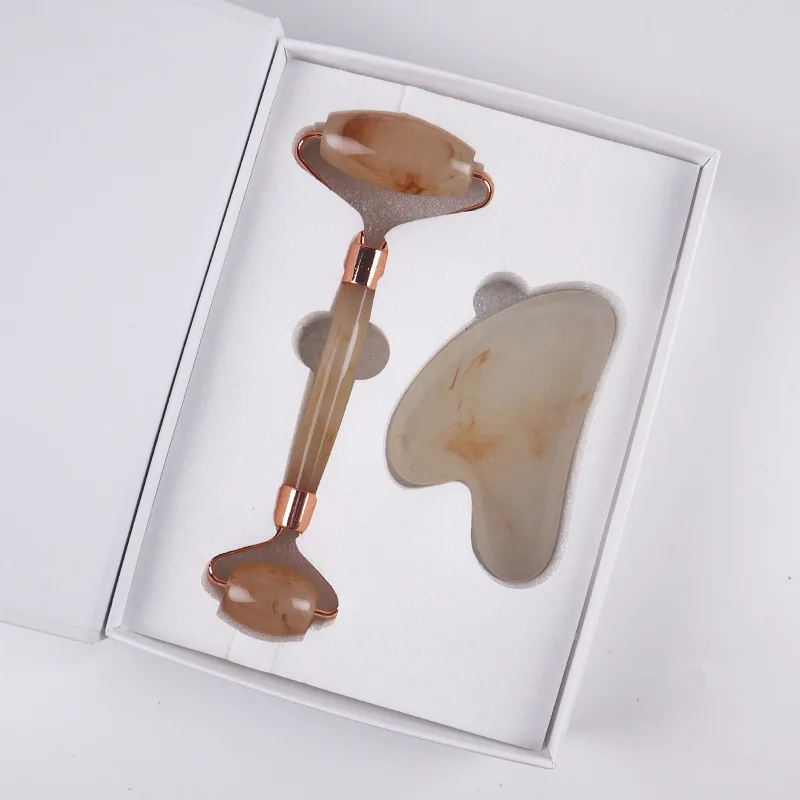 Gua Sha Massage Board collo massaggiatore antirughe strumento Lifting della pelle del viso rullo viso Anti-età occhi gonfi strumenti per la salute di bellezza