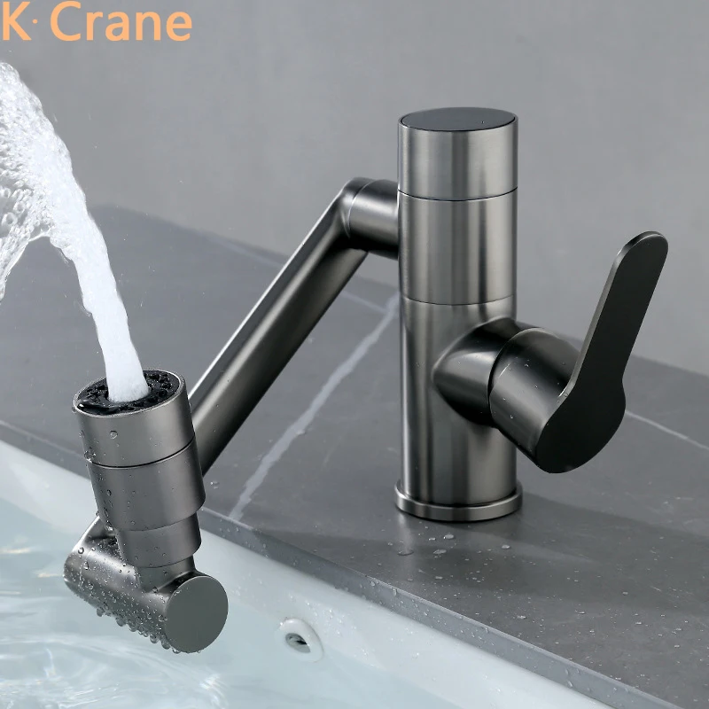 

LED Digital Basin Faucet Bathroom Sink Hot Cold Mixer Tap 360 Degree Rotation Stainless Steel Crane Deck Mounted Swivel Torneira