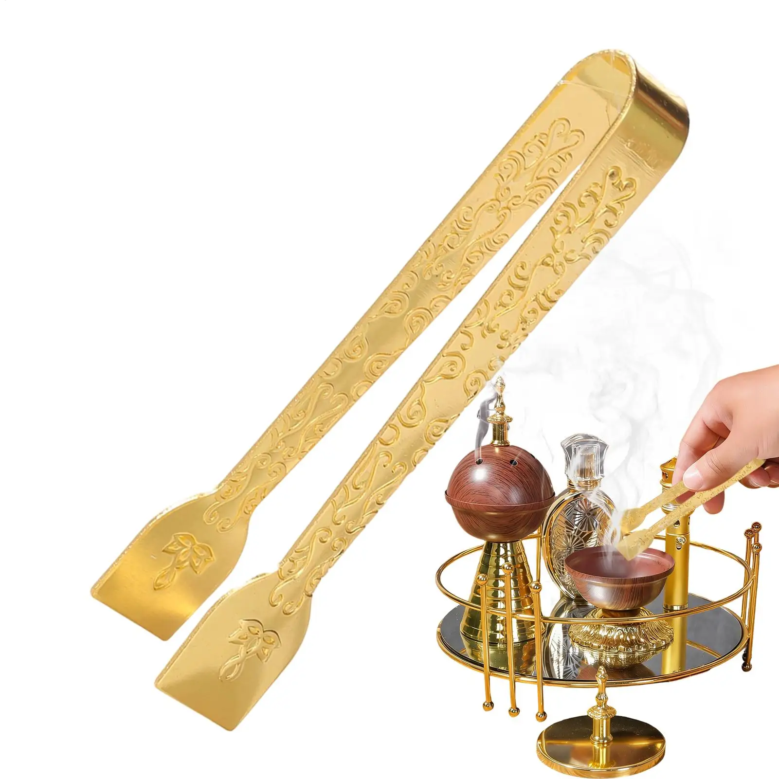 Charcoal Burner Tweezers Long Metal Comfortable Gripping Small Tongs for Incense Charcoal for Enthusiasts Home Fragrance Lovers