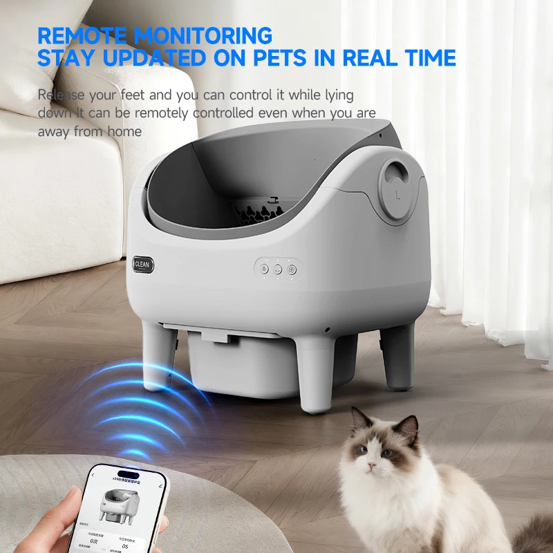 Neue 2026 Automatische Katzentoilette Smart App-gesteuerte Selbstreinigende Katzentoilette mit Geruchskontrolle Einfache Reinigung