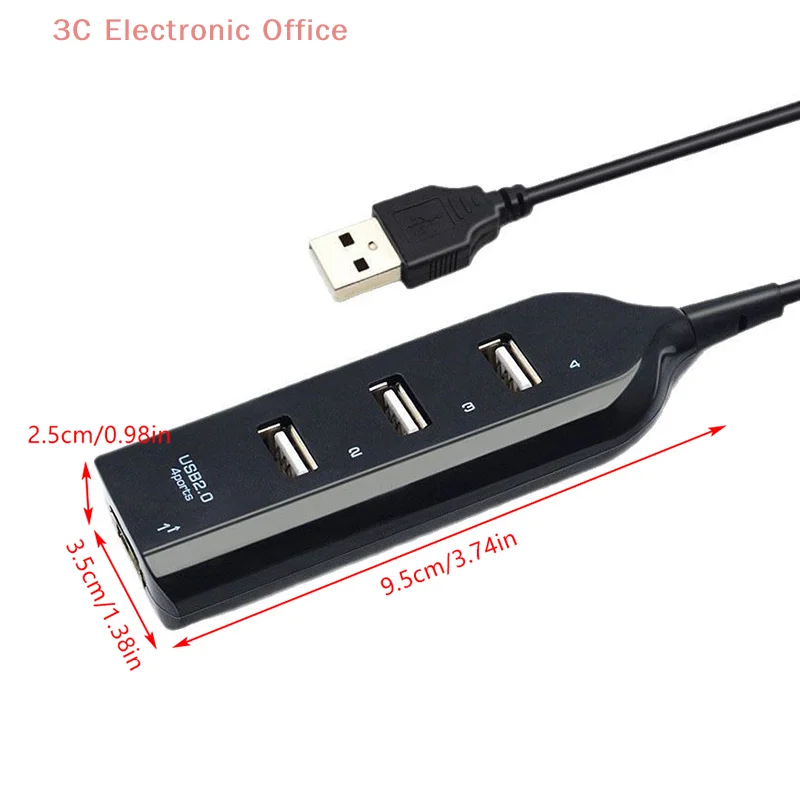 1PCS Universal USB Hub 4-port Cable High-speed Mini Hub Socket Laptop Mode Distributor Cable Adapter