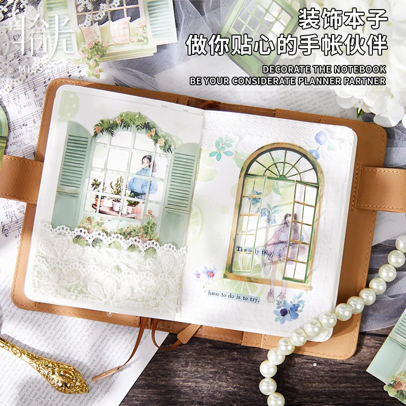 10sheets/lot Memo Pads Material  Weaving Dreams Through Flower Windows Collection Journal Scrapbooking pet Background Decoration
