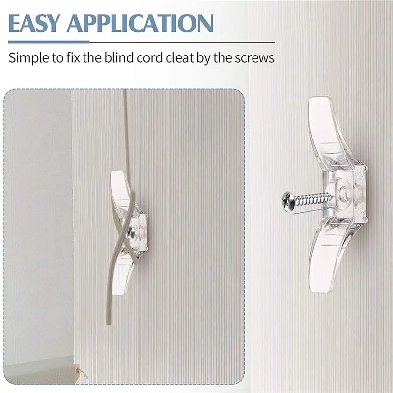 HRBAJ-2X Blind Cord Cleats Safety Rope Cleats Window Cord Cleats Blind Cord Winders With Screws For Curtains Sun Shades Ropes