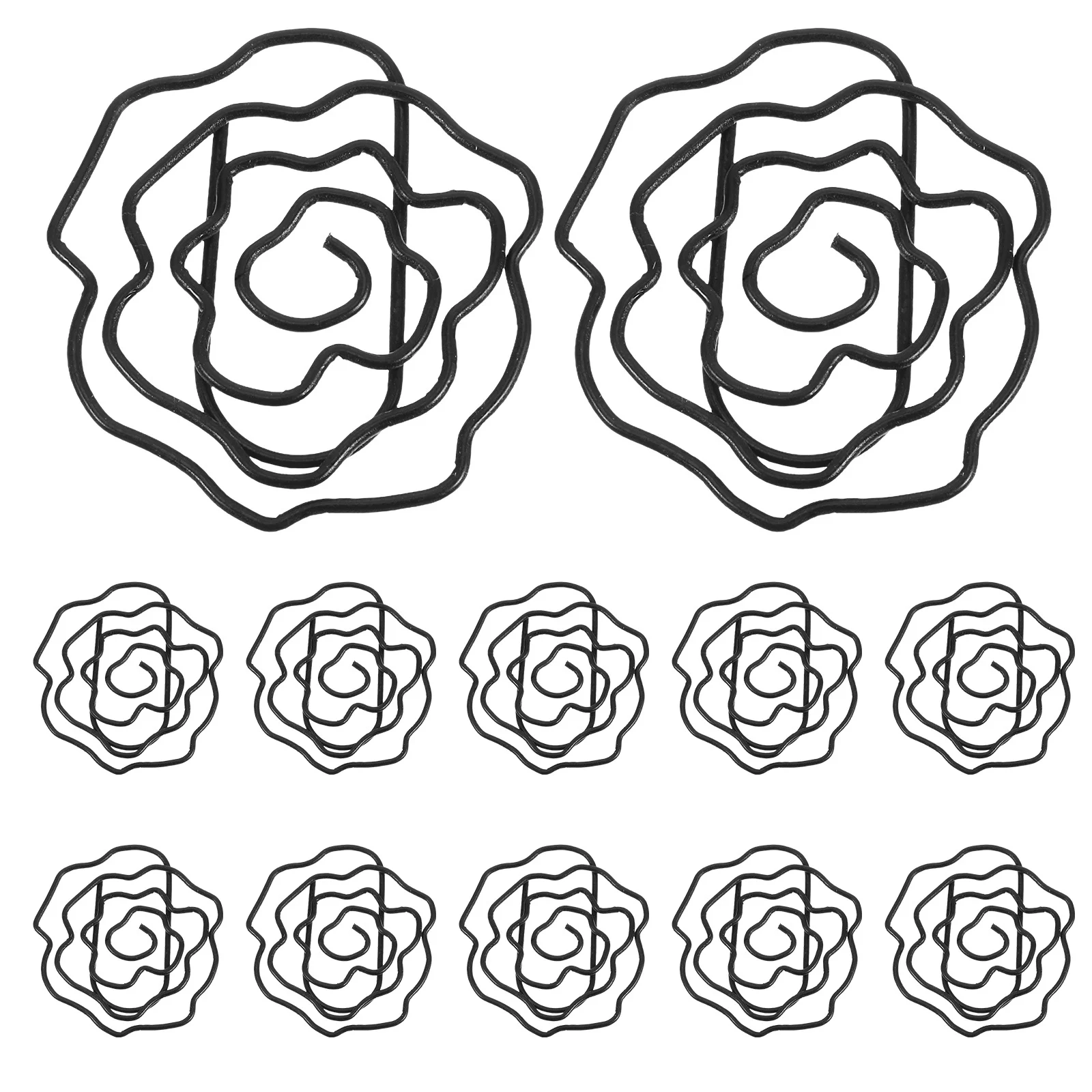 

50pcs Creative Paper Clips Rose Design Metal Flower Shaped Clamps Cute Office School Supplies Bookmarks Page Markers Document