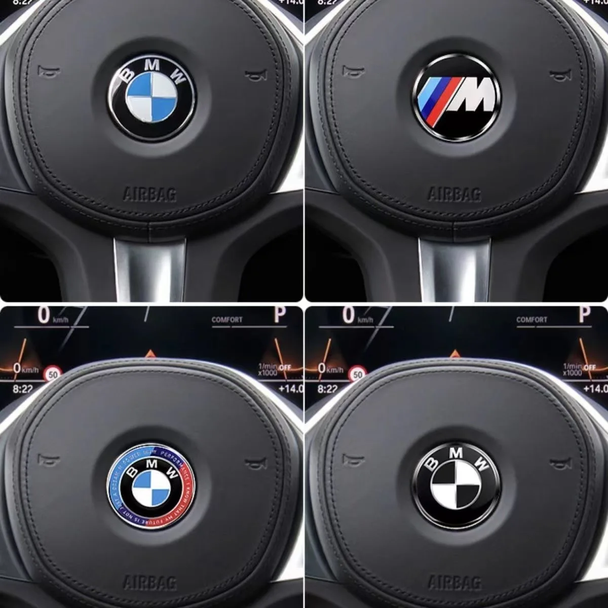Emblema Adhesivo para Volante de Coche, Decoración Automotriz para BMW E46 E90 E60 F30 F10 E39 E36 E87 F20 E90 E70 M3 M5 M6 G20 G30 E93 Z3