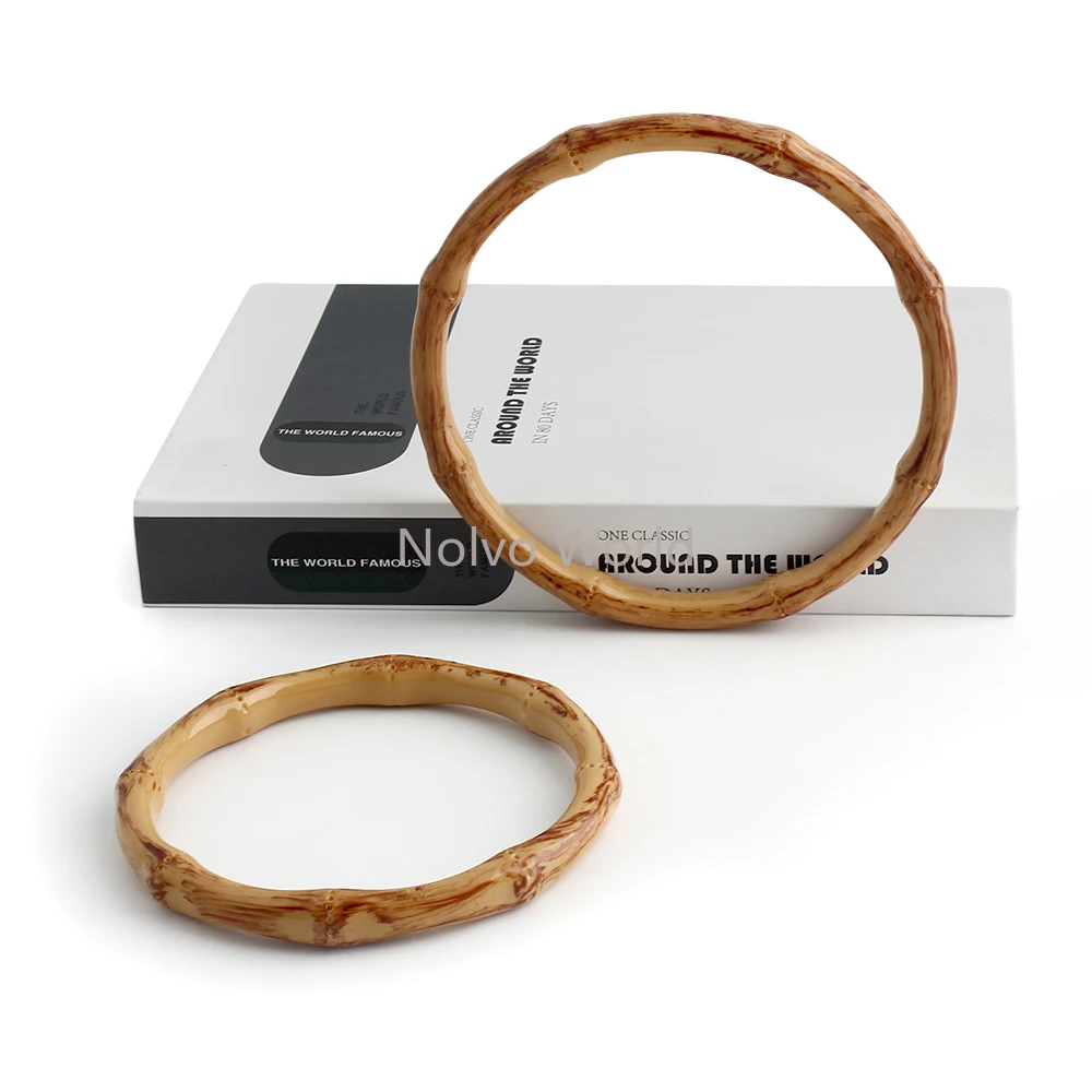 10PCS U-shaped Round Imitation Bamboo Handle For Woven Bags Handles Purse Plastic Connect Buckle Handles Gift Box Accessories