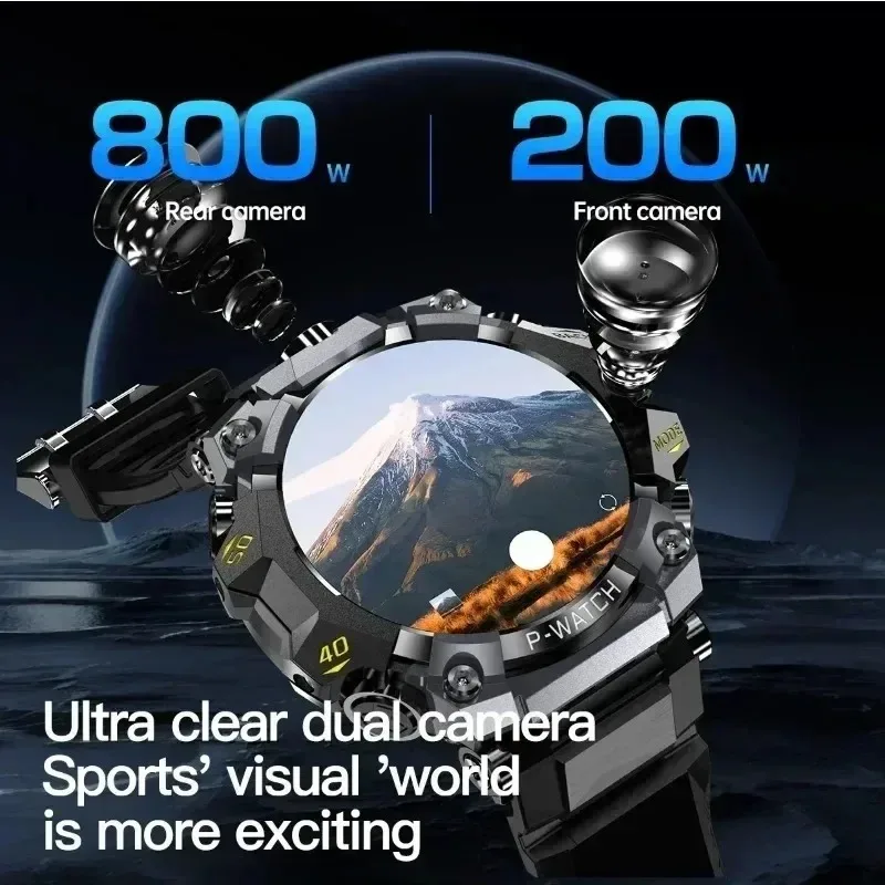 5G/4G Smart Watch, 1.5 Inch AMOLED HD Screen, GPS WiFi Bluetooth, IP68 Waterproof  Smartwatch for Men Women