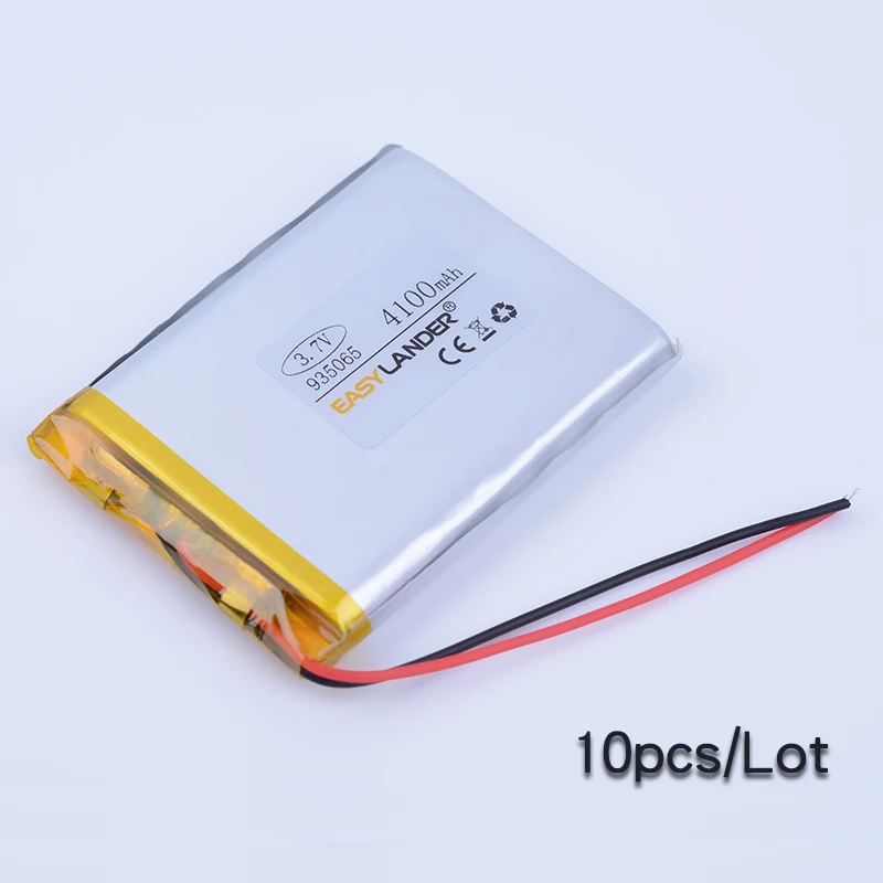 

10pcs/Lot 935065 3.7V 4100mAh Rechargeable li Polymer Li-ion Battery For lectronic part DIY Speaker Smart clothes power bank