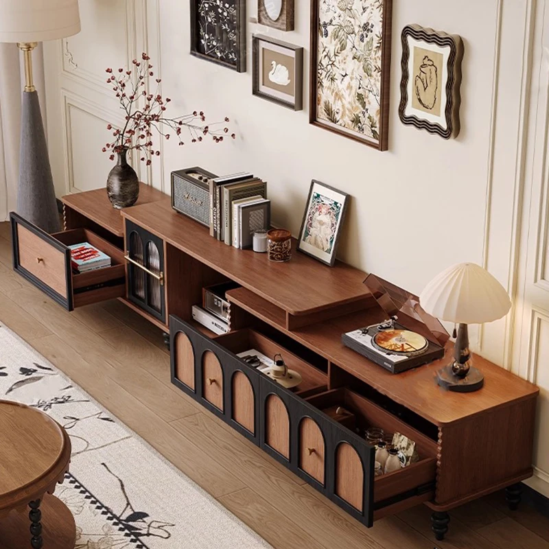 &Elegant Adjustment Tv Stand Classic Aesthetic Sectional American Stand Multi-functional Design Meuble Télé Furniture Home