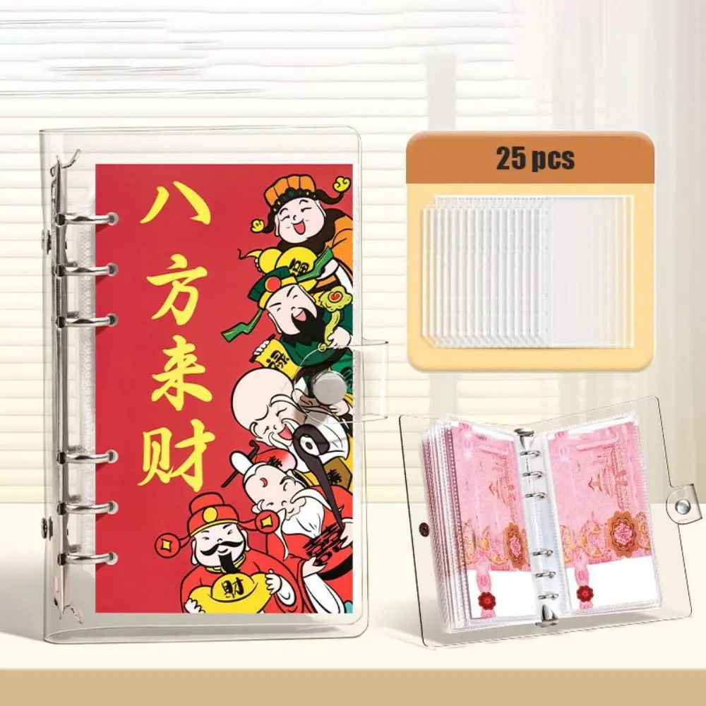 Budget Planner A6 Saving Money Binder Cartoon PVC Budget Binder Refillable Portable Account Book New Year's Gift