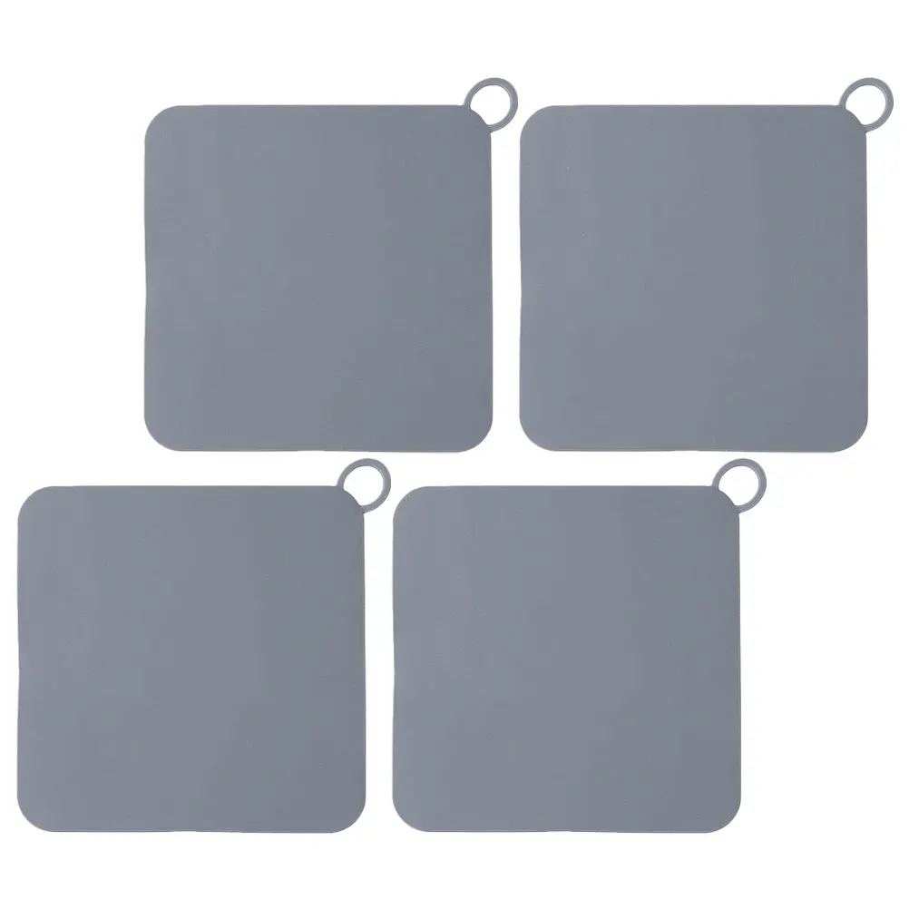 

4 Pcs Silicone Drain Cover Set Hair Catcher Kitchen Bathroom Grey Medium Anti Odor Floor Pad Shower Bathtub Sink Clean