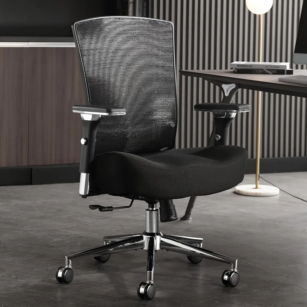 Big and Tall Office Chair 500lbs, Ergonomic Oversize Mesh Desk Chair, Heavy Duty High Back Computer Chair