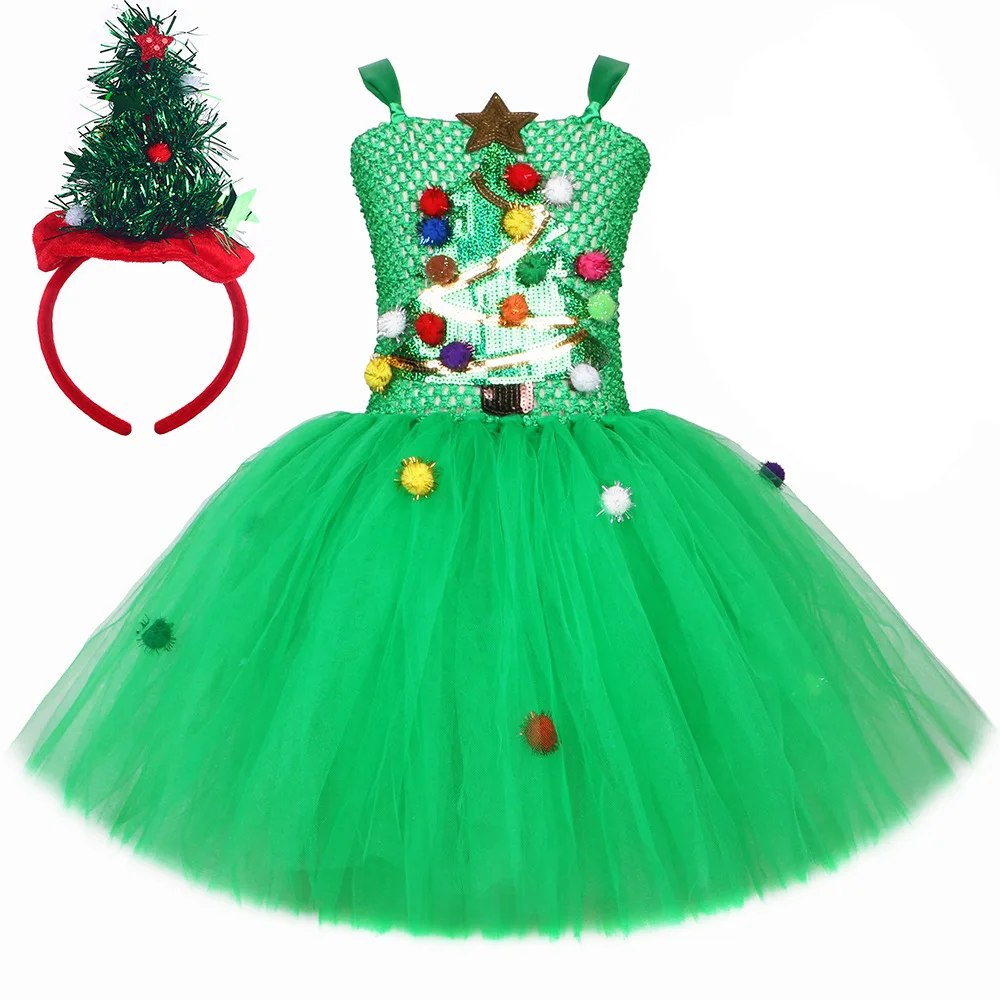 

Christmas New Year Costume Girl Wizard Tutu Dress Children Fansy Party Carnival Gown Knitted Dresses Fantasia Clothes