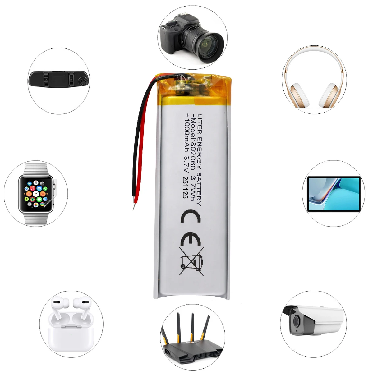 Liter energy battery Good Qulity 3.7V,1000mAH 802060 Polymer lithium ion / Li-ion battery for tablet pc BANK,GPS,mp3,mp4