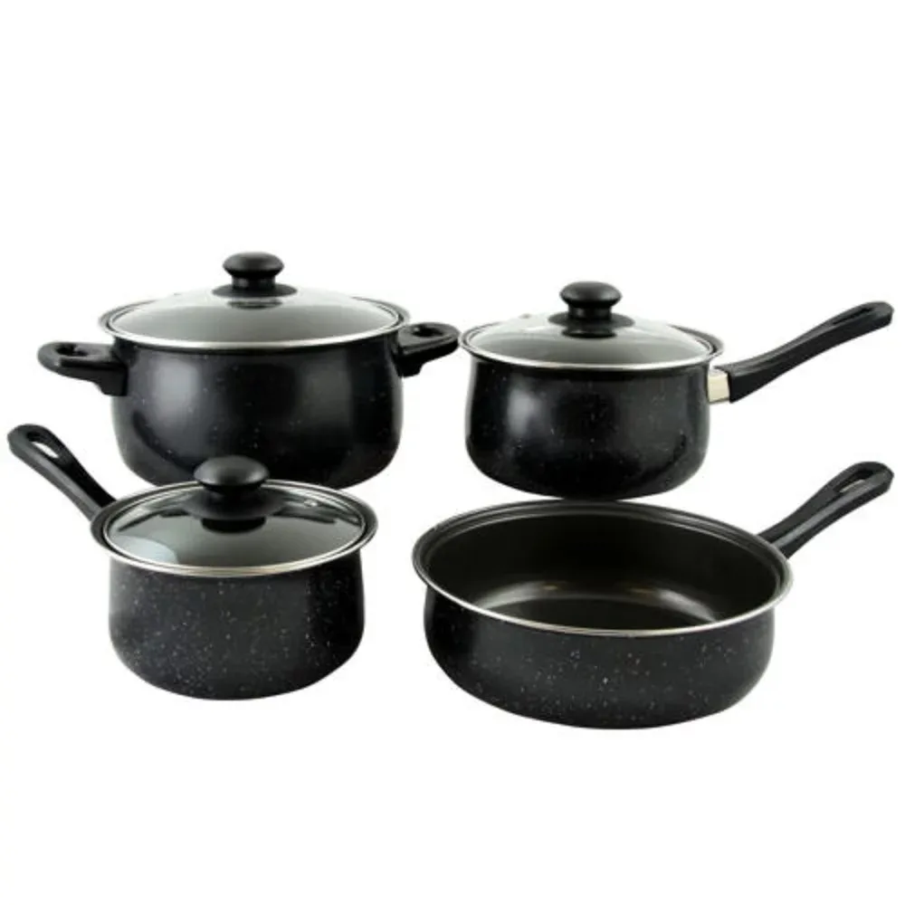 

Gibson Home Casselman 7 Piece Cookware Set in Black with Bakelite Handle