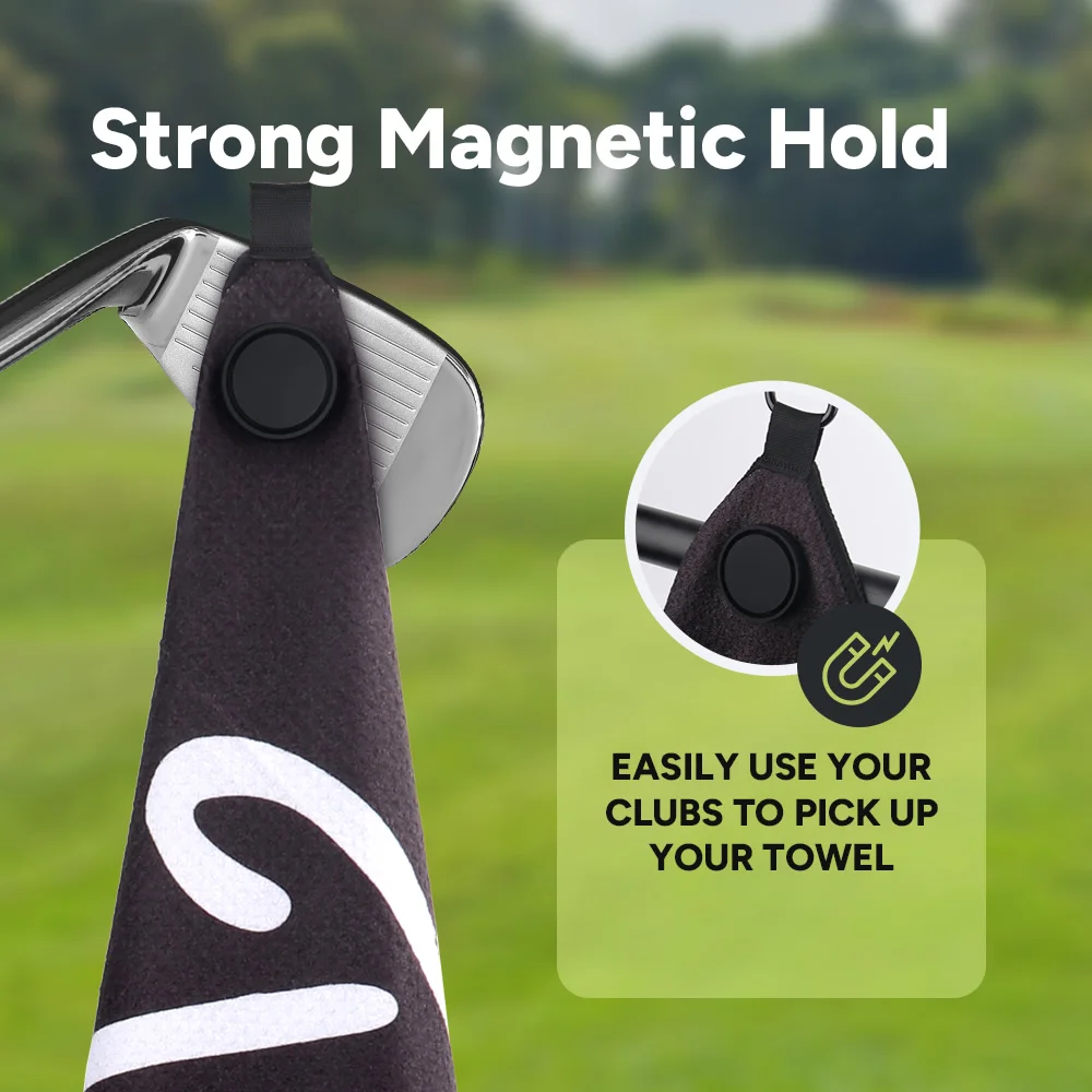 Magnetic Golf Towel Ultra Absorbent Microfiber Waffle 23.6