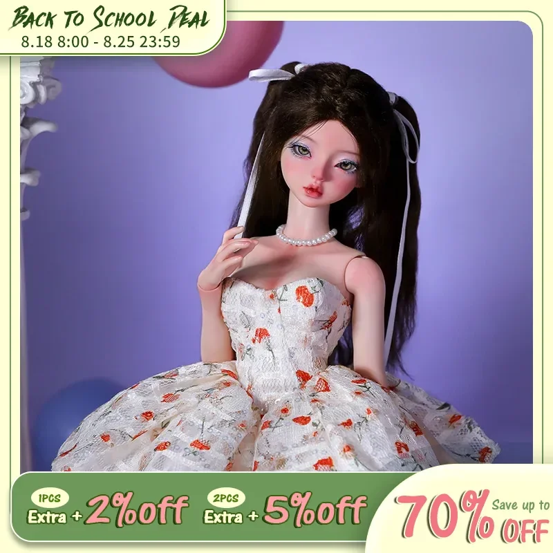 ShugaFairy Lena 1/4 Bjd 인형, 큰 가슴 몸, 달콤한 소녀 스타일, 모래 시계, 스트랩리스 꽃 드레스 인형, 볼 조인트 인형 선물 장난감 