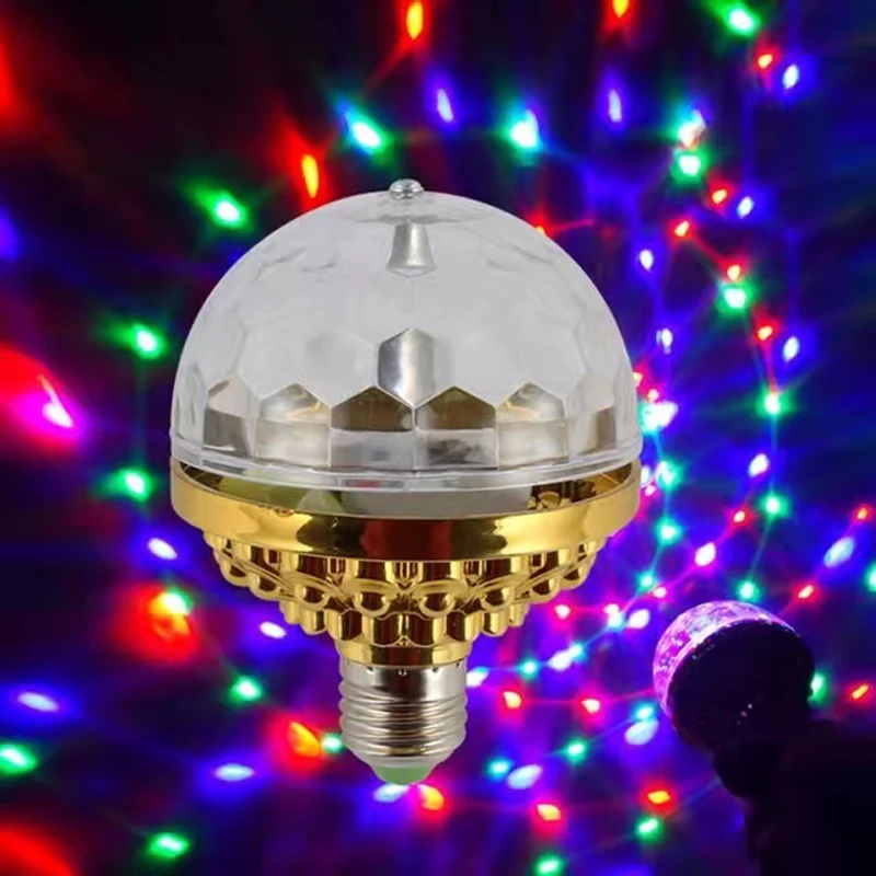 E27 AC85/265V Led DJ Disco Ball Party Colorful Lights Stage Light Move Auto Rotating Laser Christmas Club Lamp for Home Decor