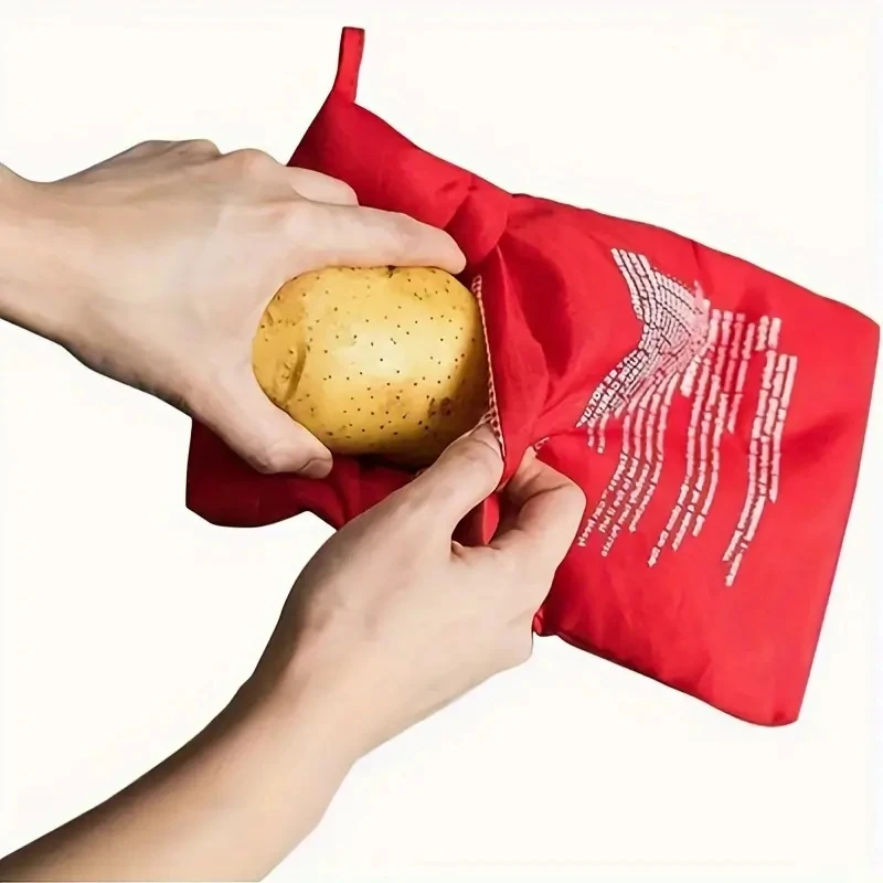 Microwave Potato Bag Potato Cooker Bag Reusable Express Microwave Baked Potato Cooker Perfect Potatoes 4 Minutes Red Baked Pouch