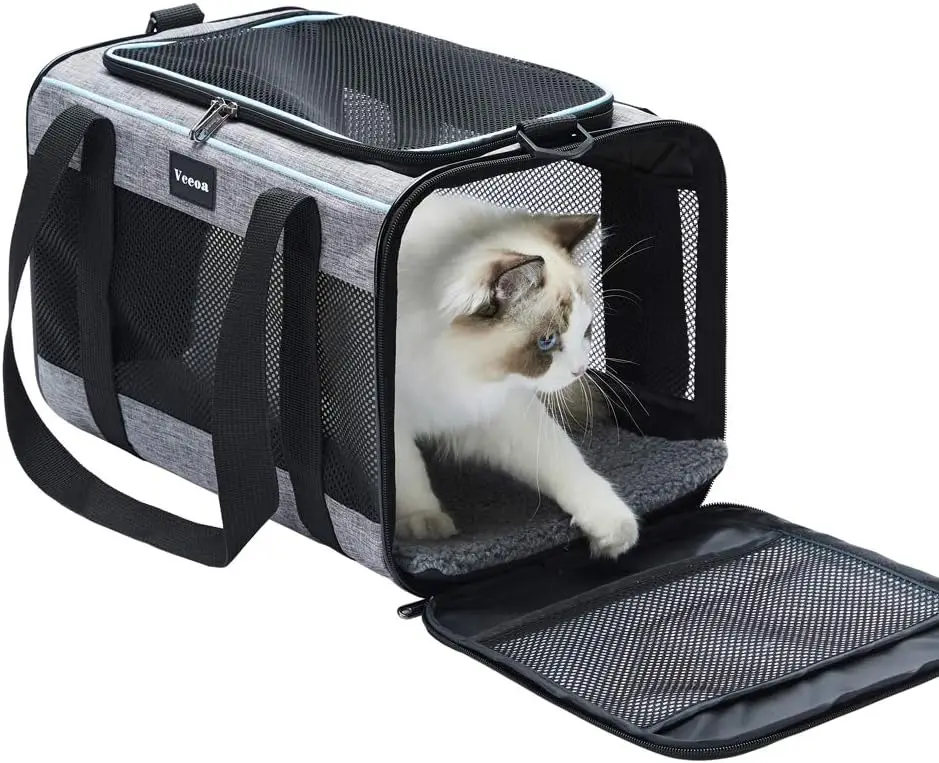 

19x12x12 Inches Cat, Dog Carrier for Pets Up to 22 Lbs, Soft-Sided Cat Bag Animal Carriers Travel Puppy Carry As a Toy of