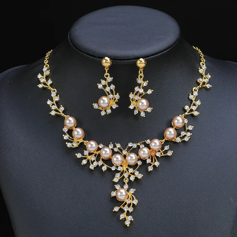 Pearl Necklace Set Women\'s Wedding Necklace Set Alloy Bridal Jewelry Sets for Women Accessories