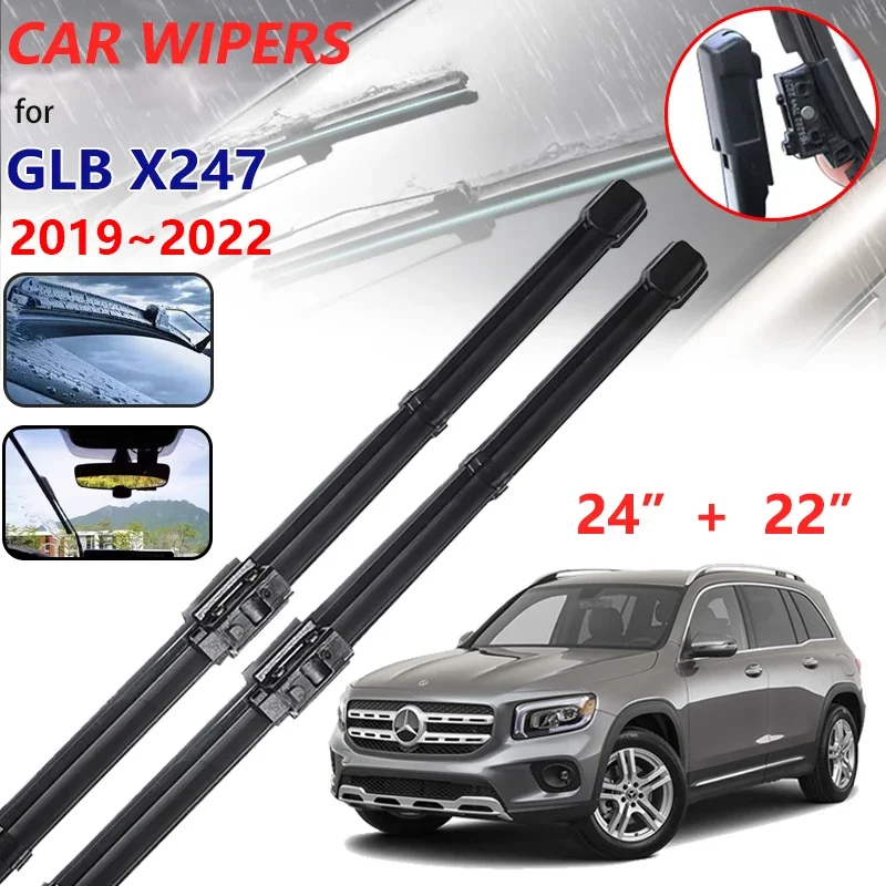 Car Front Wiper Blades For Mercedes Benz GLB X247 180 200 35 250 2019 2020 2021 2022 Windscreen Windshield Auto Car Accessories