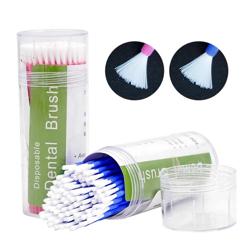 100pcs Disposable Dentistry Long Micro Brush Bendable Teeth Whitening Dental Micro Applicator Brushes Extension Tools Materials