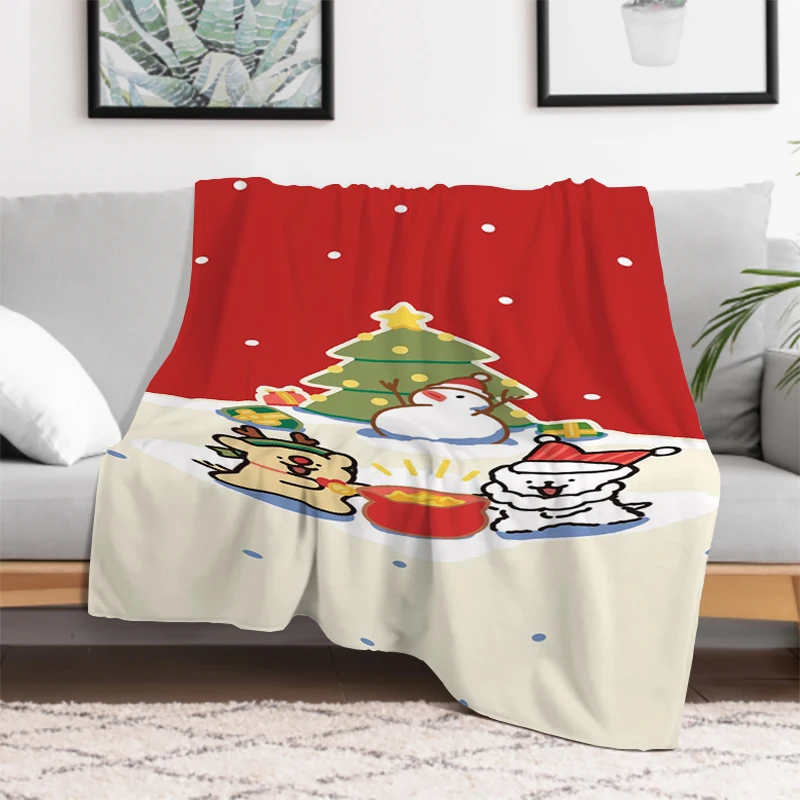 Cute Children's Baby Christmas Winter Blanket Downy King Lid Plaid Blankets for Decorative Sofa Plead Cover Throwing Catnap Knee