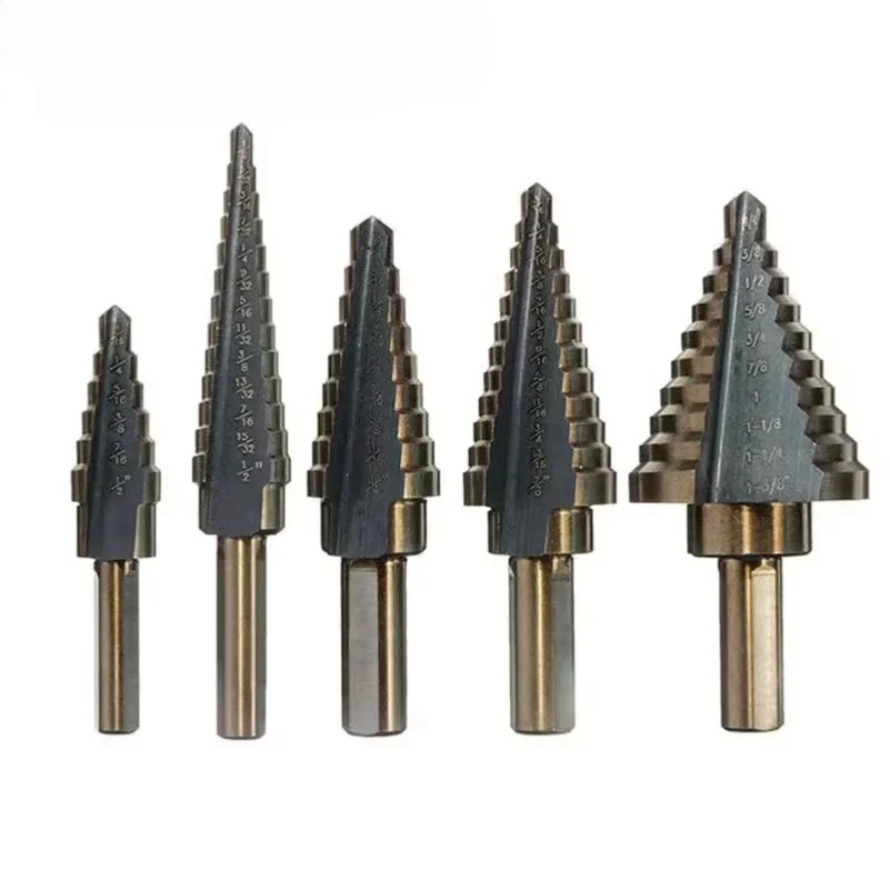 

HSS 4241 Cobalt Multiple Hole 50 Sizes Step Drill Set Tools Aluminum Case Metal Drilling Tool for Metal Wood Step Cone Drill Bit