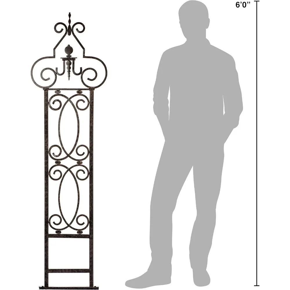 تعريشة ديكور جدارية معدنية خارجية لنباتات التسلق - لوحة حديقة فنية مثالية لشاشة الخصوصية من كروم الورود مع دعامة