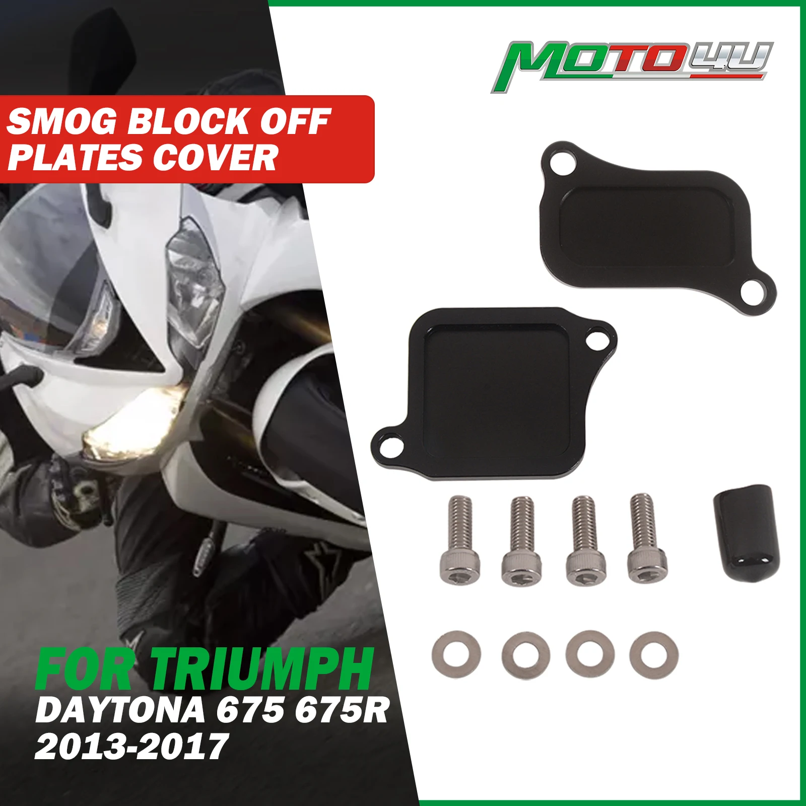 Para triumph daytona 675 675r 2013 2014 2015 2016 2017 acessórios da motocicleta reequipamento 2 pçs smog bloco fora placas capa apto