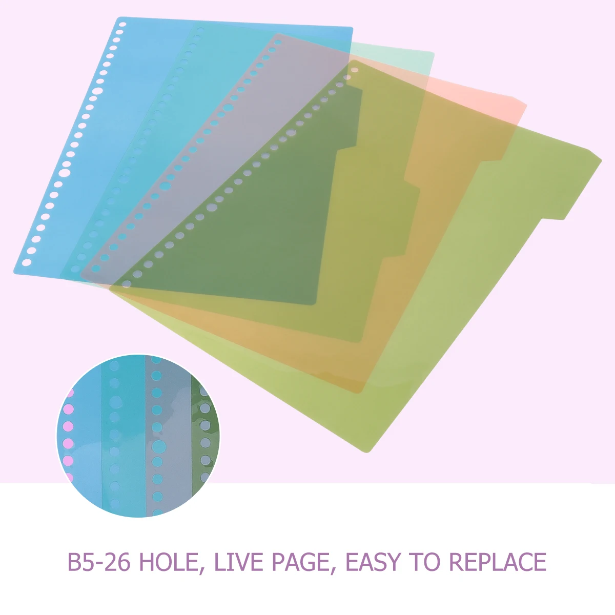 

Page Dividers Binder Insertable Tab Indexes PP Anti Bending Notebook ganizers Study Work Efficient