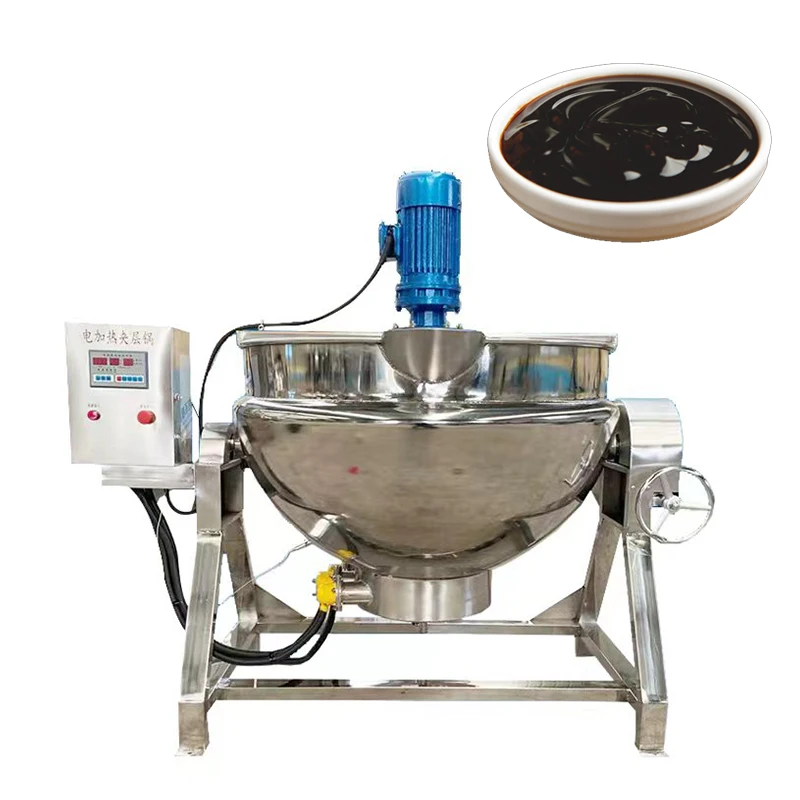 Industrial Mixer 100-600l Pot With Agitator For Marmite Seasoning Steel Jacket 150l Vacuum Jacketed Cooking Kettles