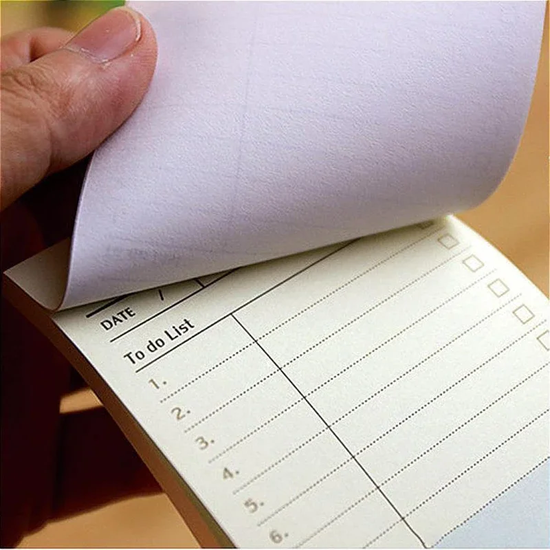 60 Sheets Simple Memo Pads Kawaii Sticky Notes Self Adhesive Daily Planner Check List Time Shecule Note Pads Office Supplies