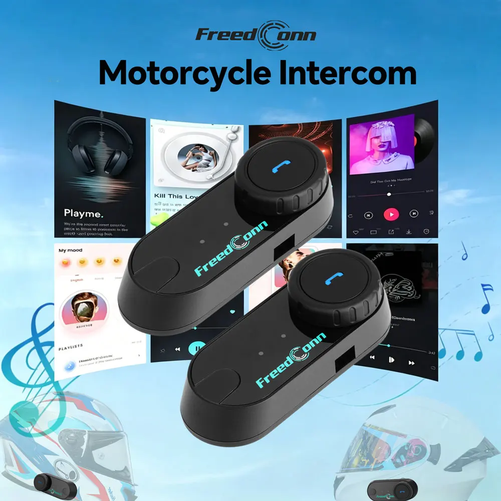 

Motorcycle Helmet Intercom Bluetooth Headset Group Headphone Intercomunicador Music Share Freedconn T Com VB