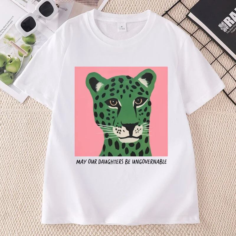 May Our Daughters Be Ungovernable T-Shirt Women Feminism Tee Womens Rights T Shirt Casaul Round Neck Clothing