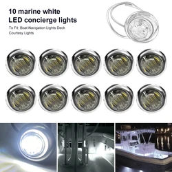 10PCS LED Marine Boat Courtesy Light 12V 3LED Waterproof 3/4