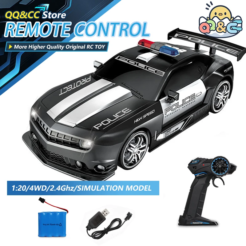 

1/20 Scale 4 Channels Rc Car Remote Control Racing Speed Drift Cars Police Chasing Vehicle Need for Speed Cars Toys for Boys