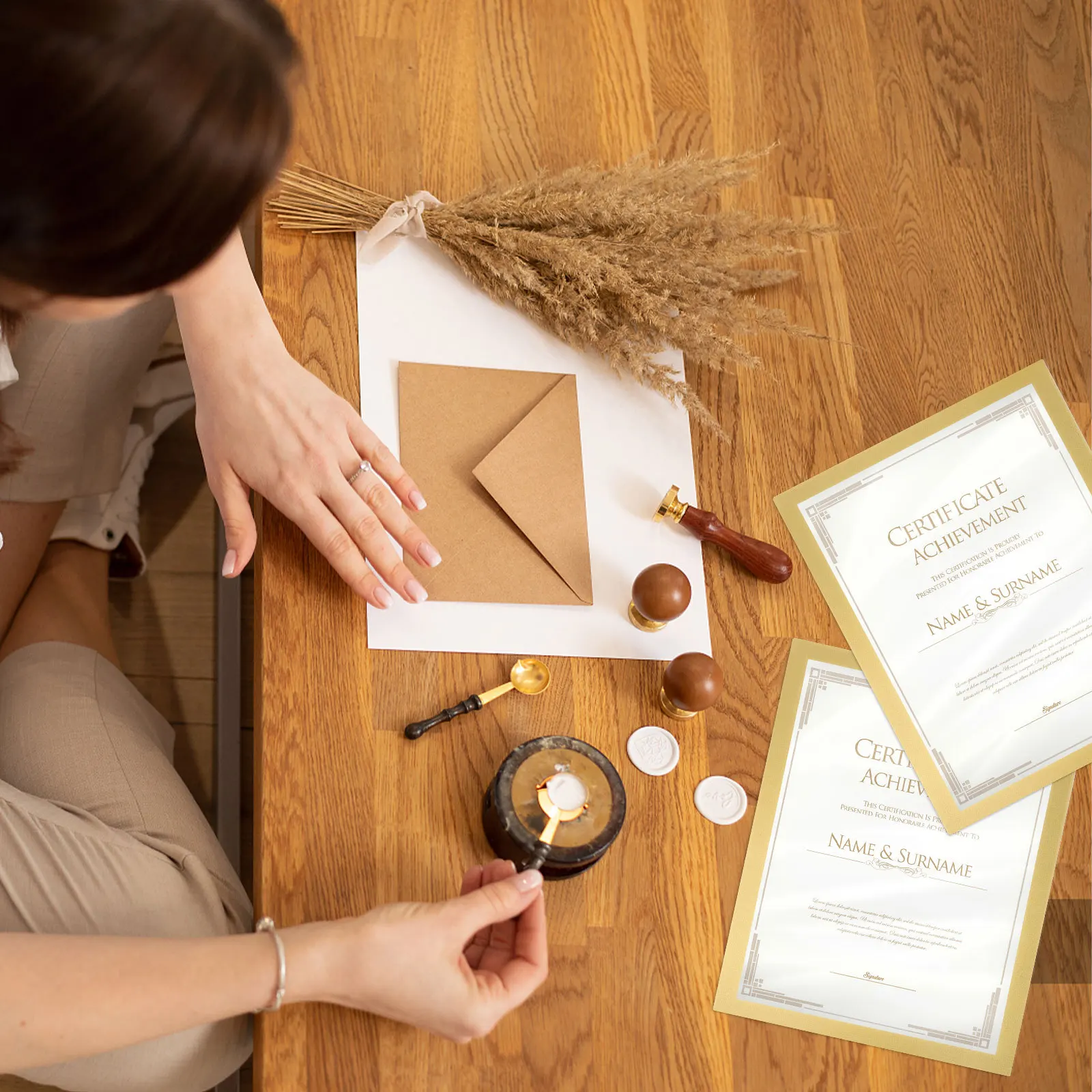 

A4 Magnetic Golden Photo Frame PVC Material Wall Display Picture Holder Certificate License Frame Practical Decorative Home