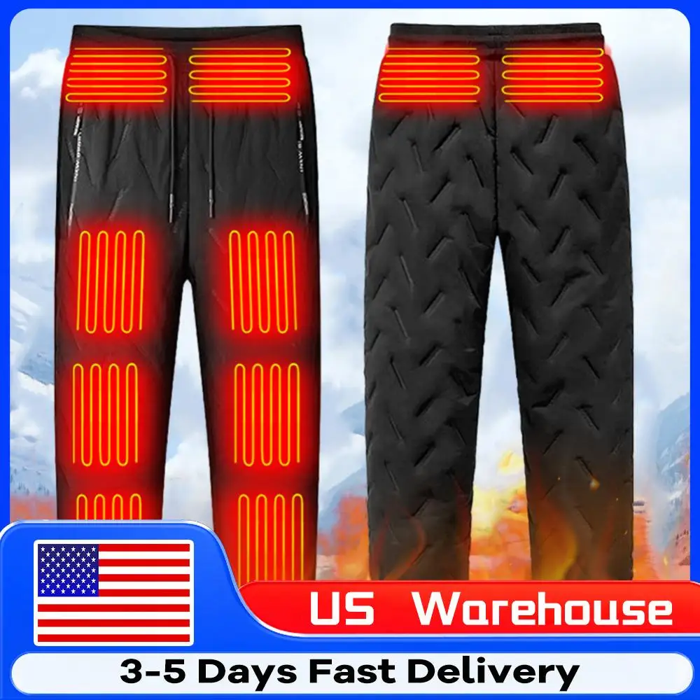 

Унисекс-штаны для походов с подогревом, 10 зон нагрева, электрические термоштаны, 3 температурных режима, зимняя электрическая одежда с подогревом