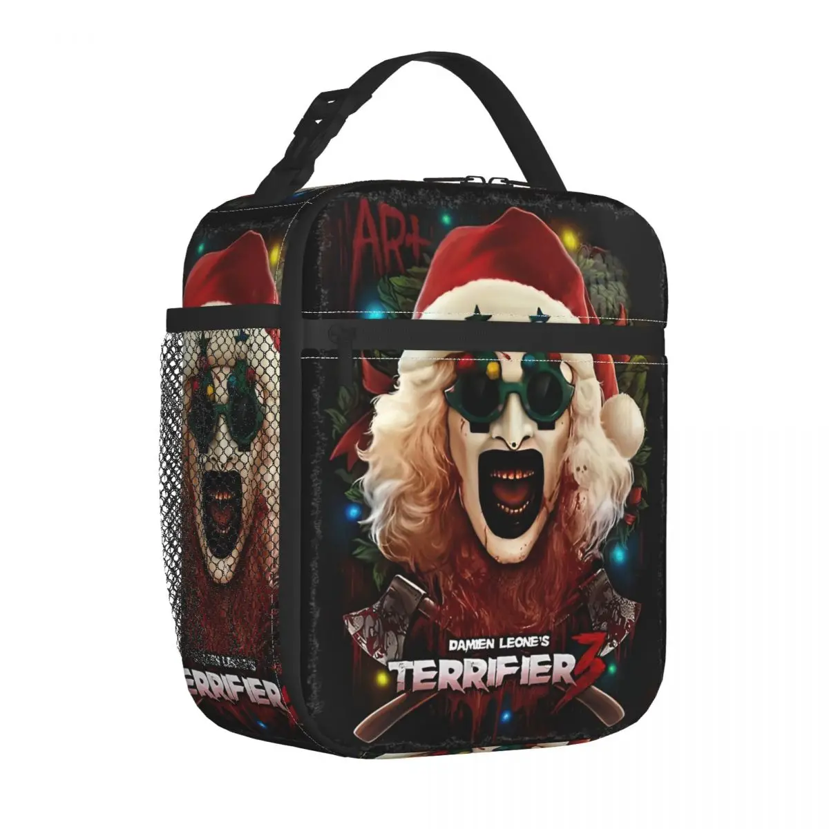 Terrifier 3 Christmas Santa Insulated Lunch Bags Cooler Bag Lunch Container The Clown High Capacity Tote Lunch Box Work Outdoor