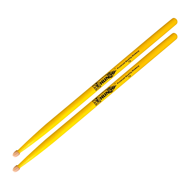 Hun Colored Series American Hickory 7A Drumsticks for Drums Colorful Wood Drum Professional Stick Consistent Weight and Pitch