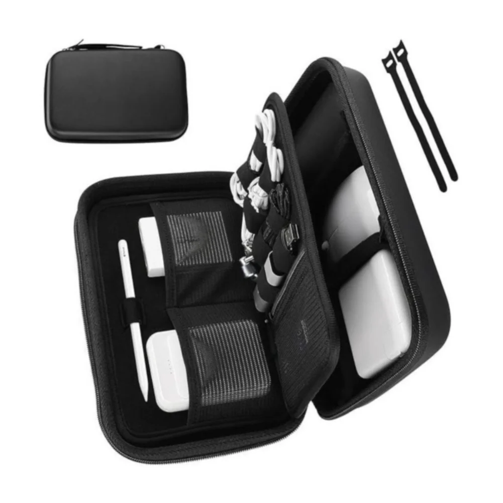 EVA Portable Cable Bag for Travelers Designed to Store Phone Chargers Data Cables and Electronic Accessories Neatly
