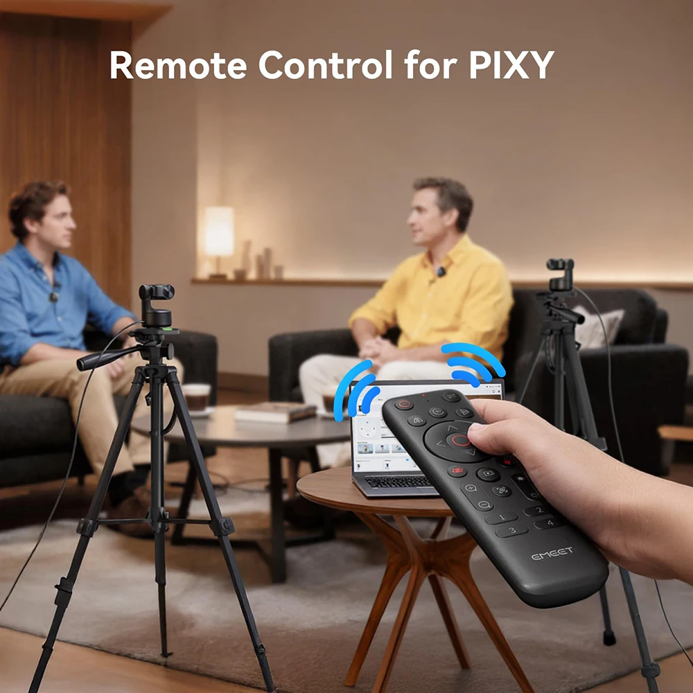 EMEET Remote Control for PIXY, Piko+ and Piko Dual-Camera 4K Webcams for Streaming, Wireless Controller for AI Tracking Camera