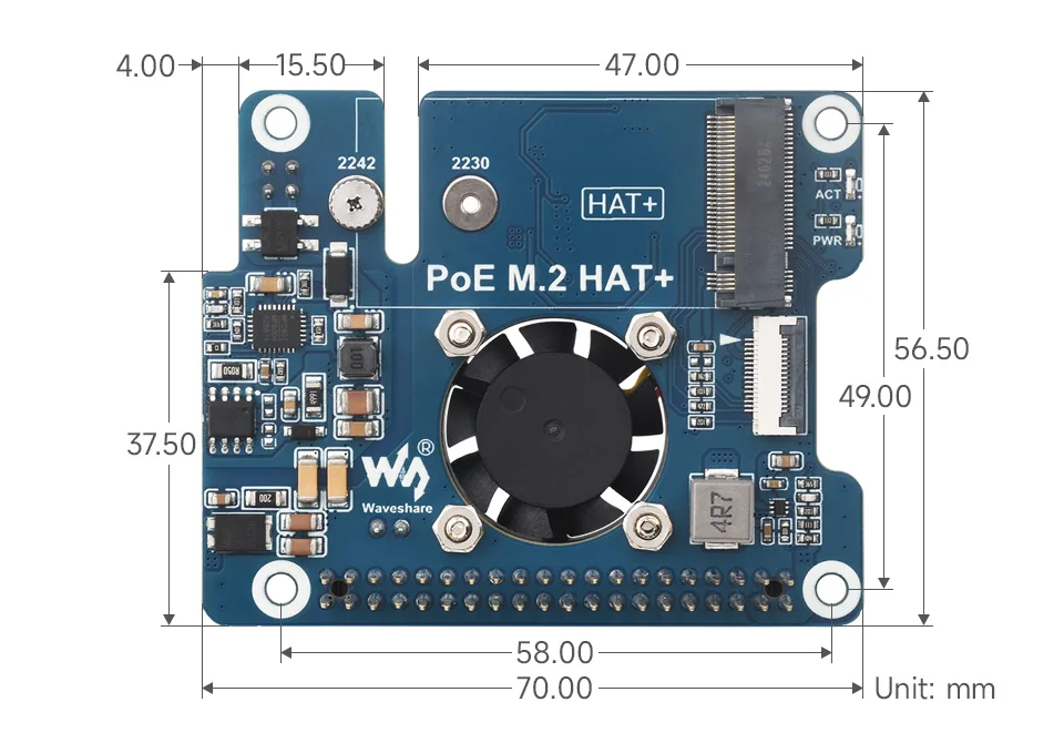 Imagem -04 - Adaptador Pcie para M.2 com Função Poe para Rpi Suporta Protocolo Nvme Unidade de Estado Sólido M.2 Gravação de Alta Velocidade Poe M.2